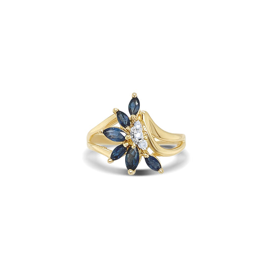 Floral Sapphires Birthstone Ring