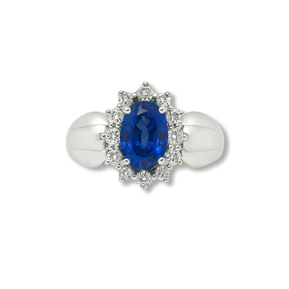 Blue Sapphire Oval Cut Birthstone Ring