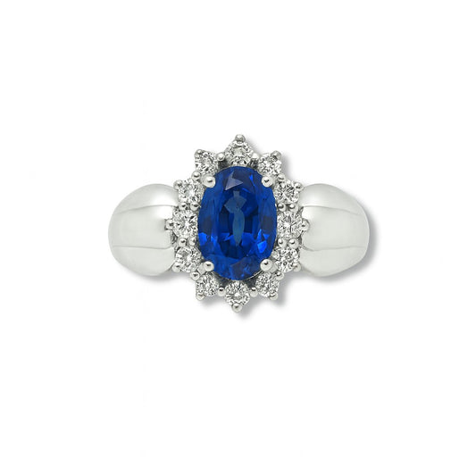 Blue Sapphire Oval Cut Birthstone Ring