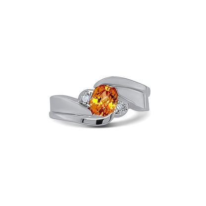 Citrine Oval Cut Birthstone Gold Ring