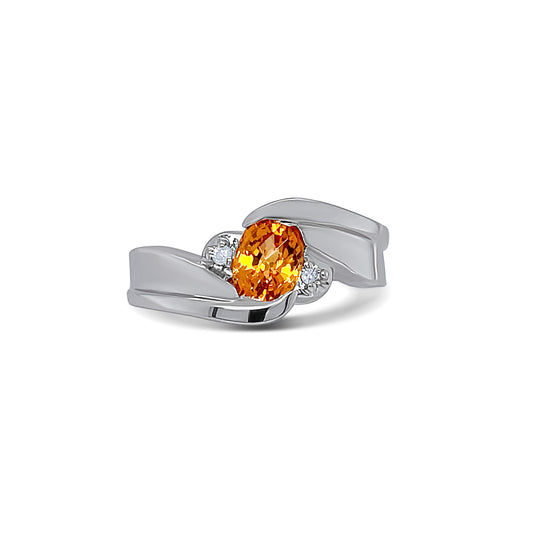 Citrine Oval Cut Birthstone Gold Ring