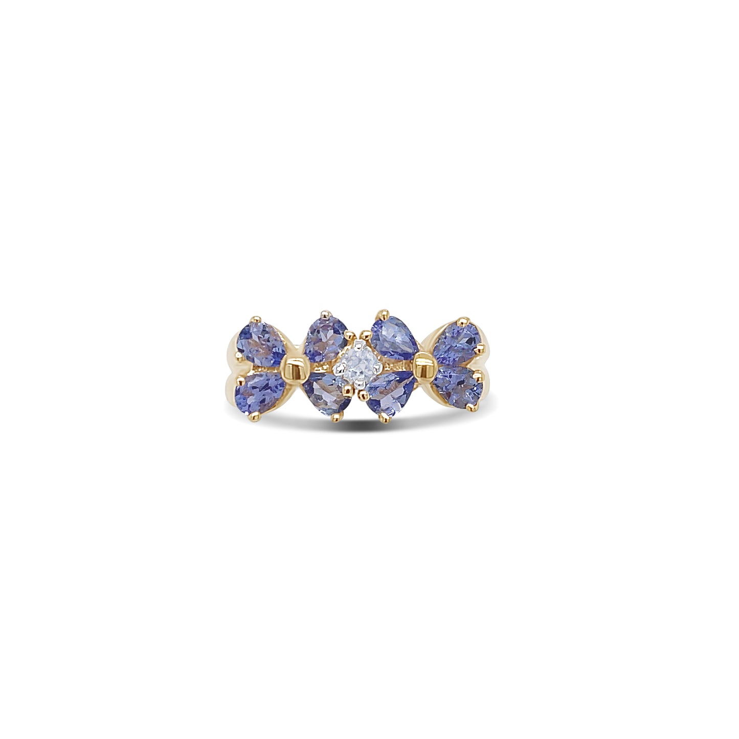 Tanzanite Floral Cut Birthstone Ring