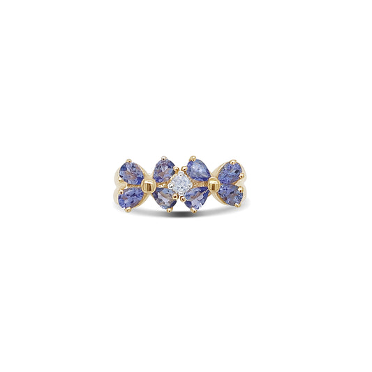 Tanzanite Floral Cut Birthstone Ring