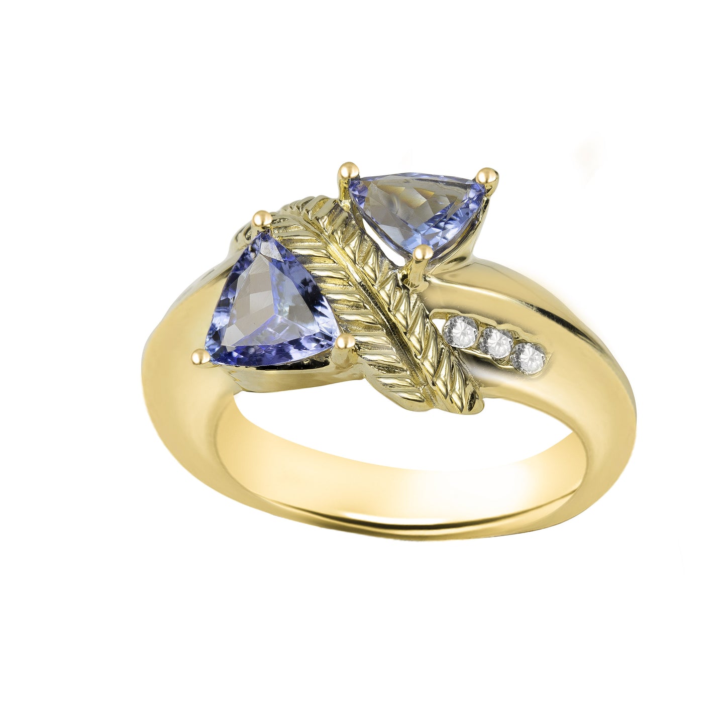 Tanzanite and Diamond Gold Ring