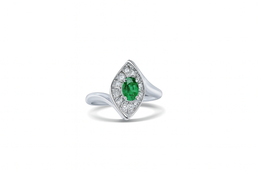 Oval-Cut Tsavorite Birthstone Ring