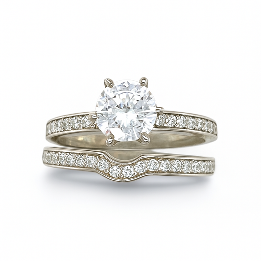 Brilliant Round-Cut White Gold Ring