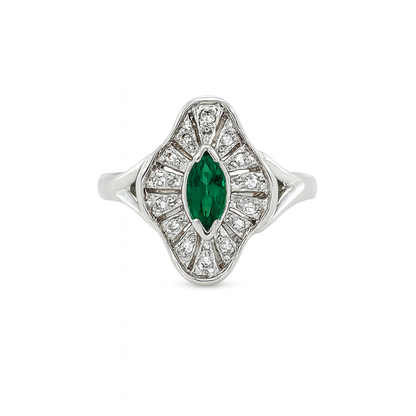 Tsavorite Marquise-Cut Birthstone Ring