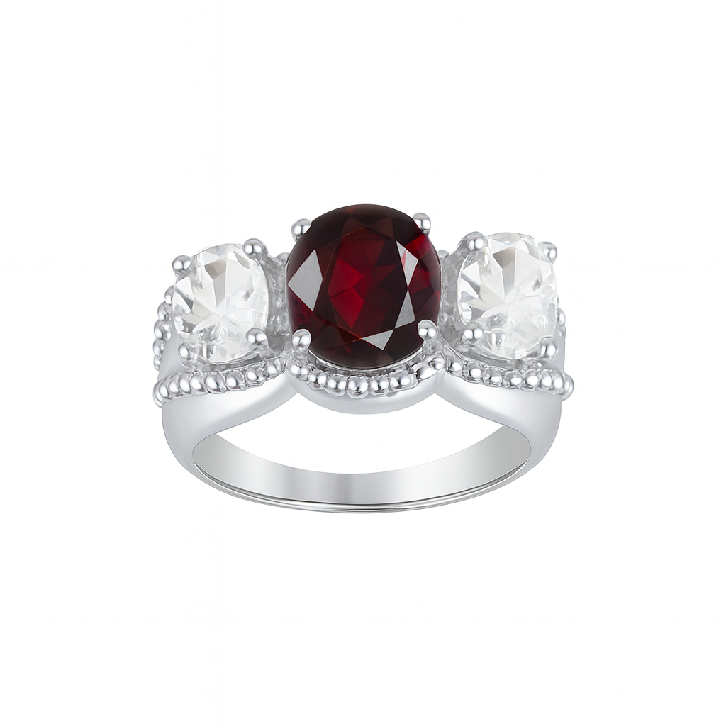 Three-Stone White Gold Ring