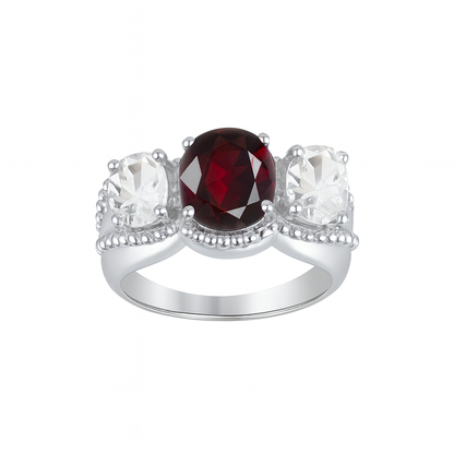 Three-Stone White Gold Ring