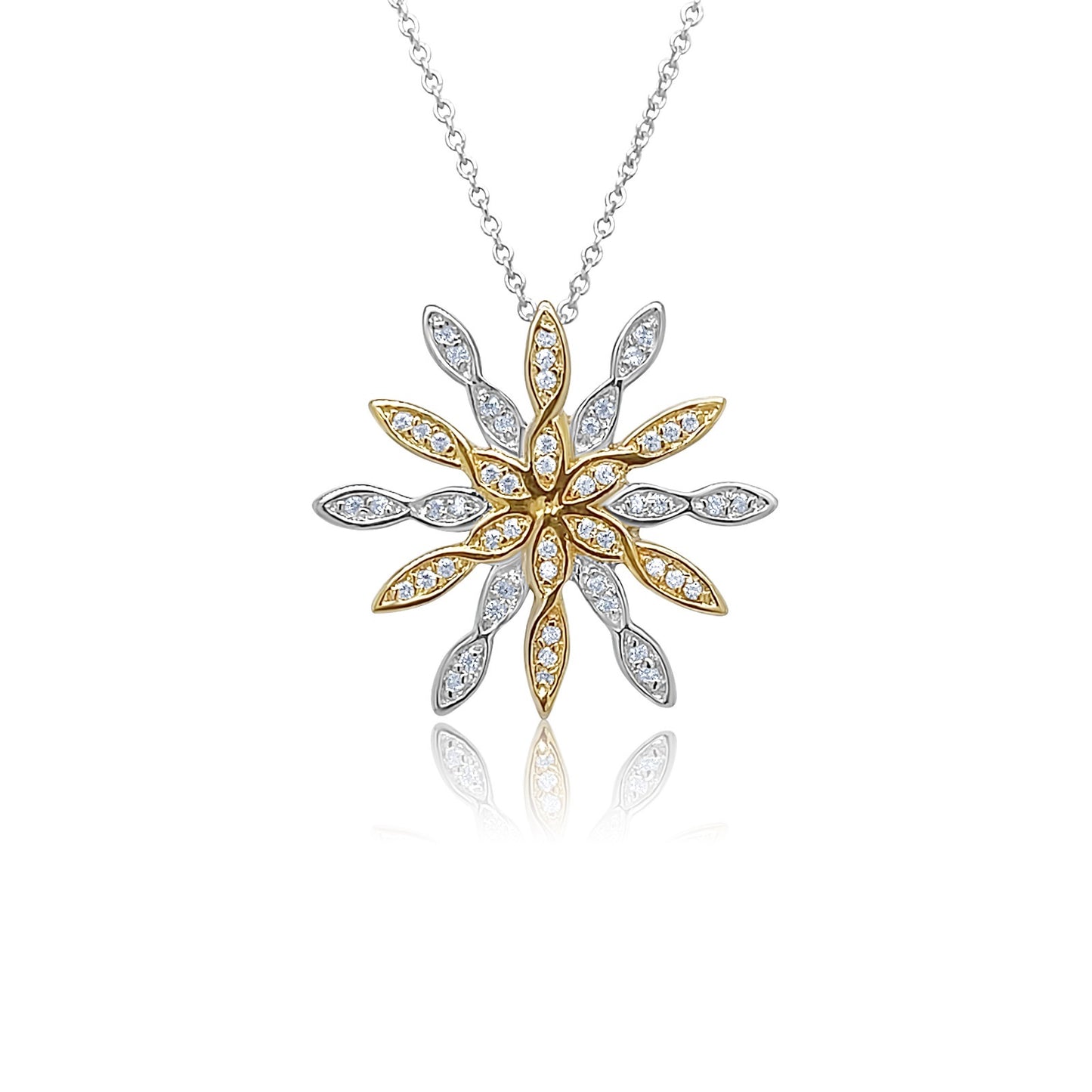 Celestial Bloom Two-Tone Diamond Pendant