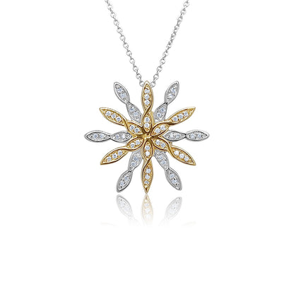 Celestial Bloom Two-Tone Diamond Pendant