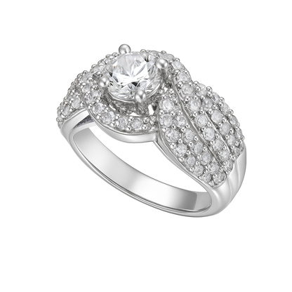 Round Brilliant-Cut White Gold Ring