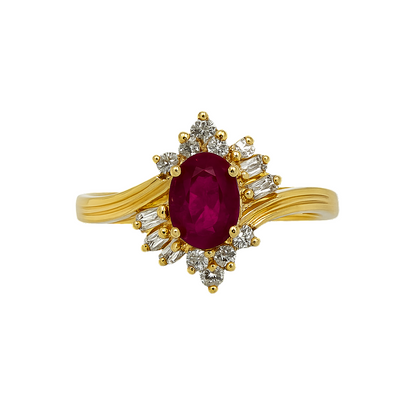 Oval-Cut Yellow Gold Ring