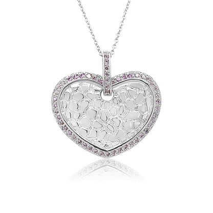 Blush Halo Lace Heart Pendant