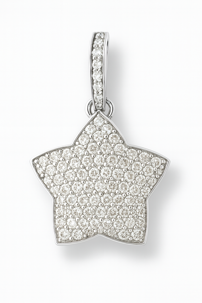 Star-Cut White Gold Pendant