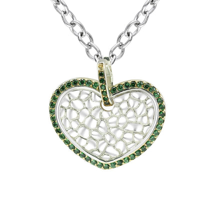Emerald Lace Heart Pendant