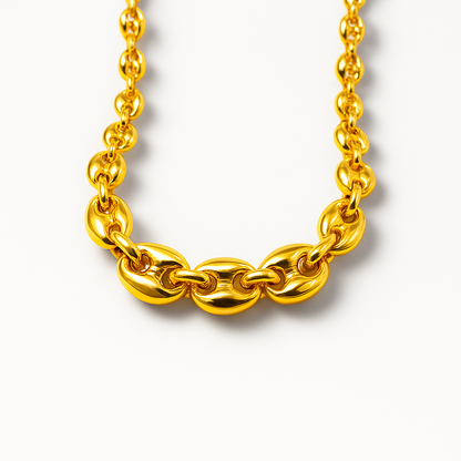 Silver Necklace( yellow-plated)