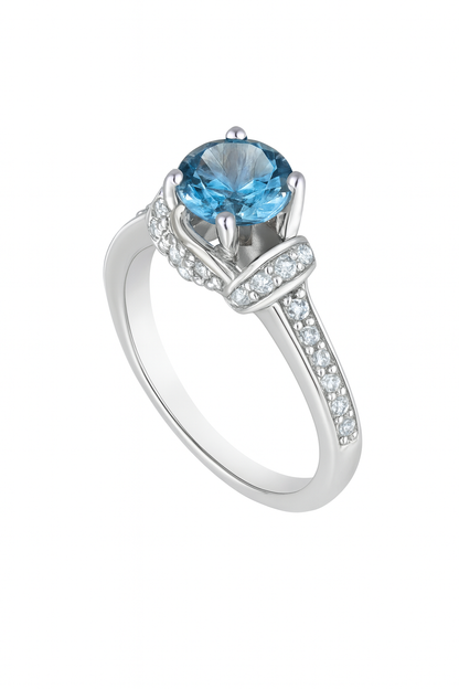Blue Brilliant Topaz Birthstone Ring