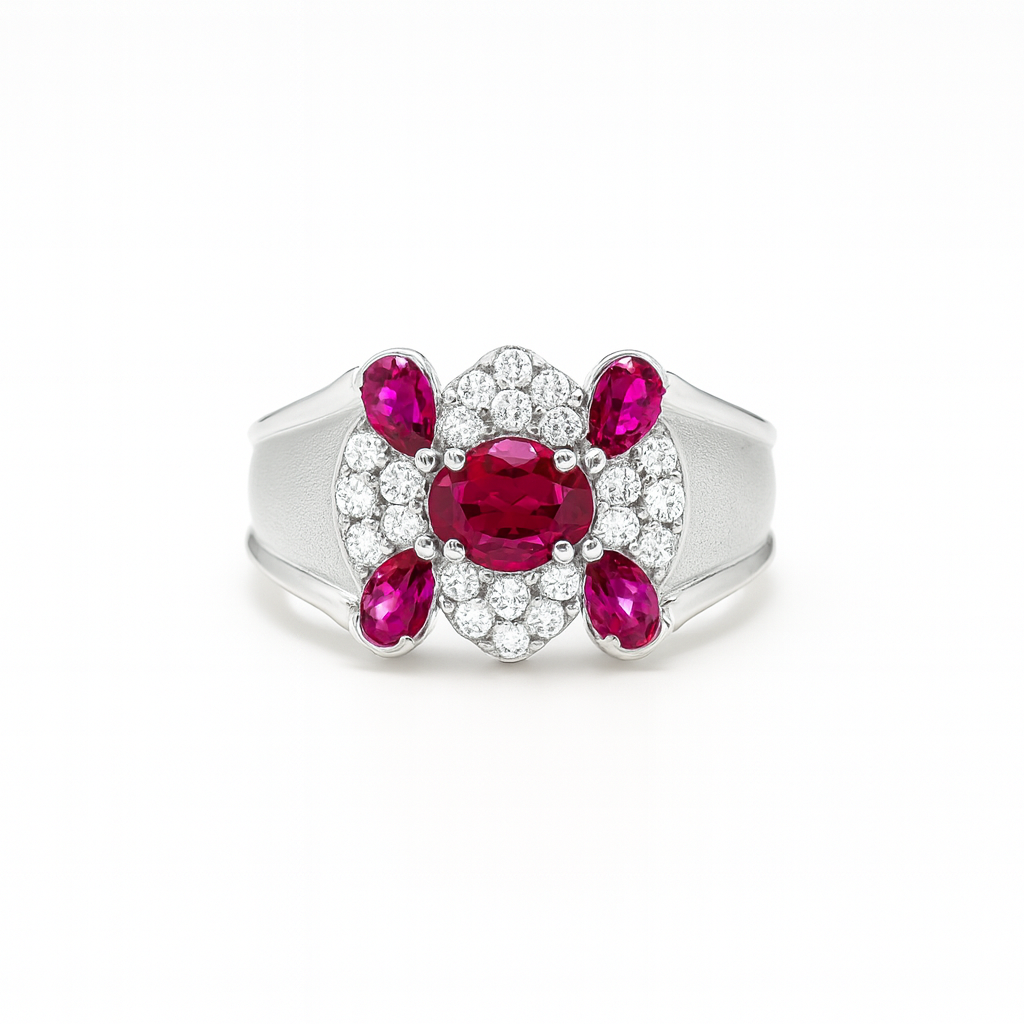 Ruby Oval-Cut Birthstone Gold Ring
