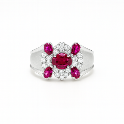 Ruby Oval-Cut Birthstone Gold Ring