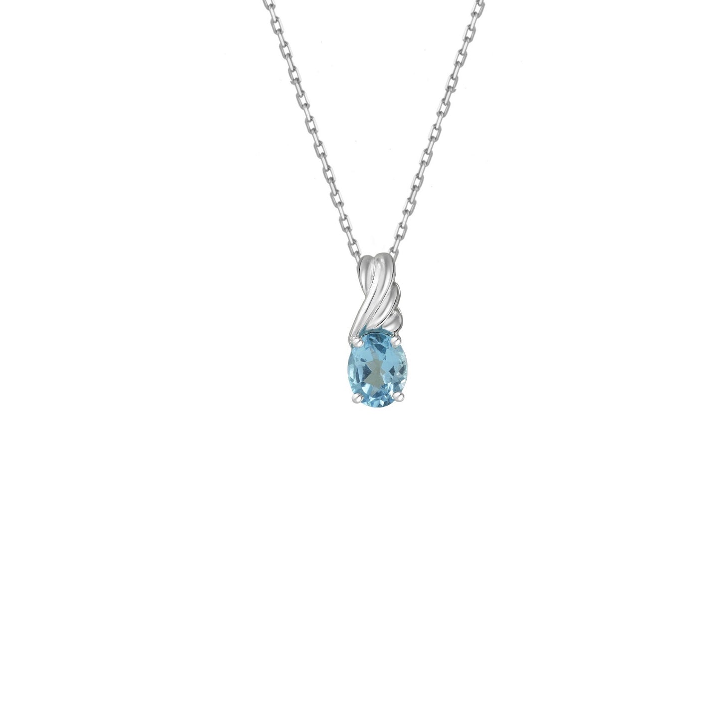 Sky Blue Topaz Twist Pendant