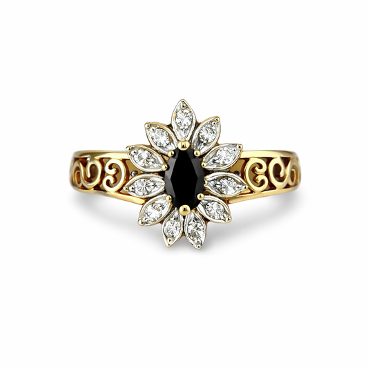Shadow Bloom Yellow Gold Ring