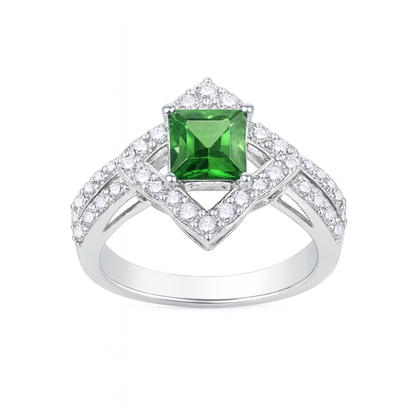 Square-Cut Emerald Birthstone Ring