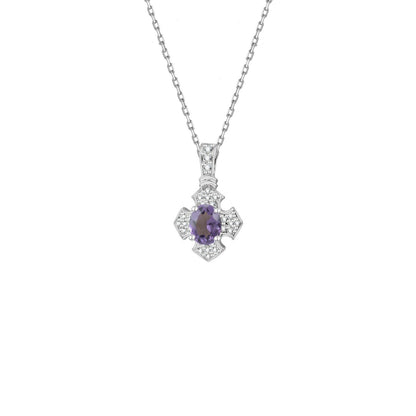 Amethyst Diamond Cross Pendant