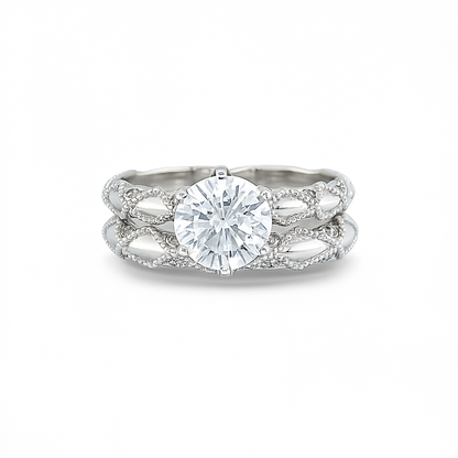 Brilliant Round-Cut White Gold Ring