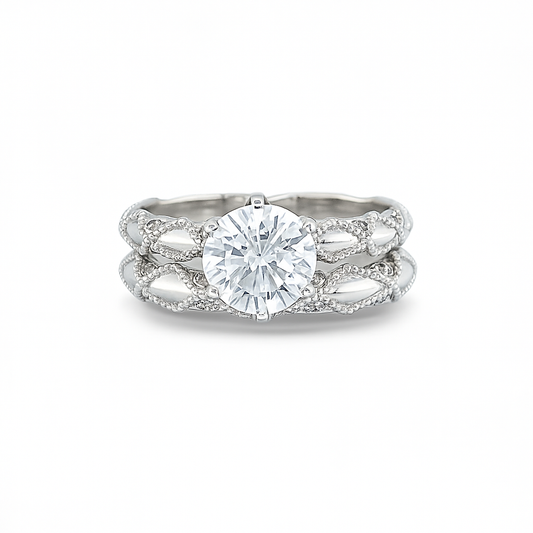 Brilliant Round-Cut White Gold Ring