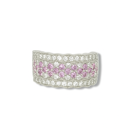 Three-Row Pave White Gold Ring