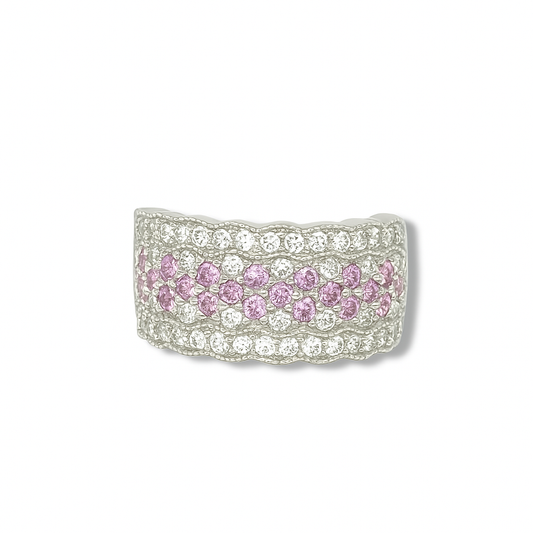 Three-Row Pave White Gold Ring