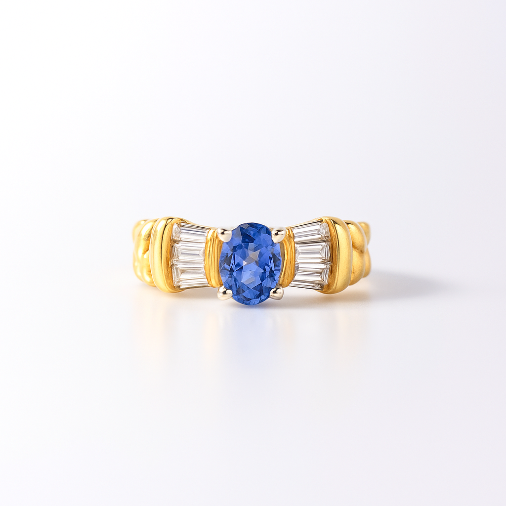 Tanzanite Oval-Cut Yellow Gold Ring