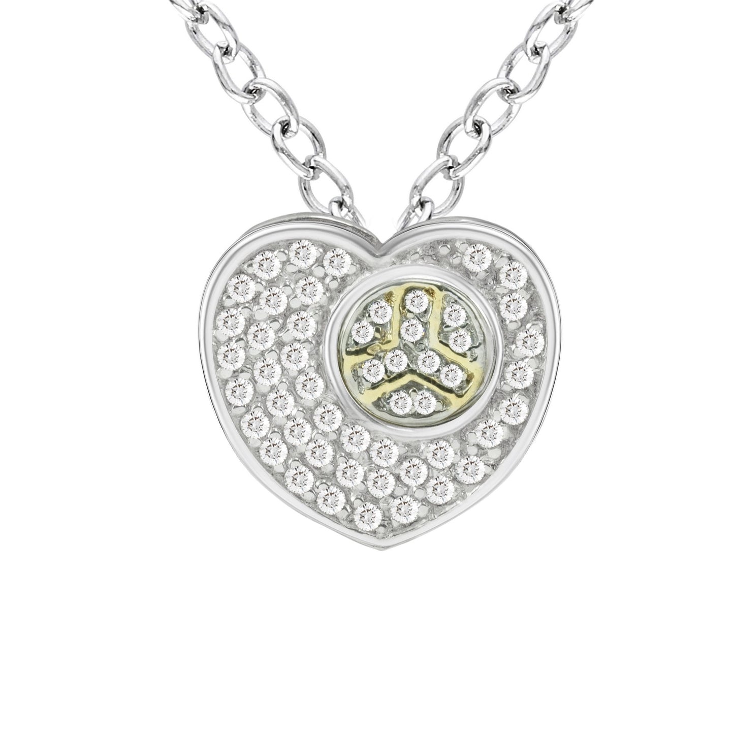 Diamond Heart Peace Pendant