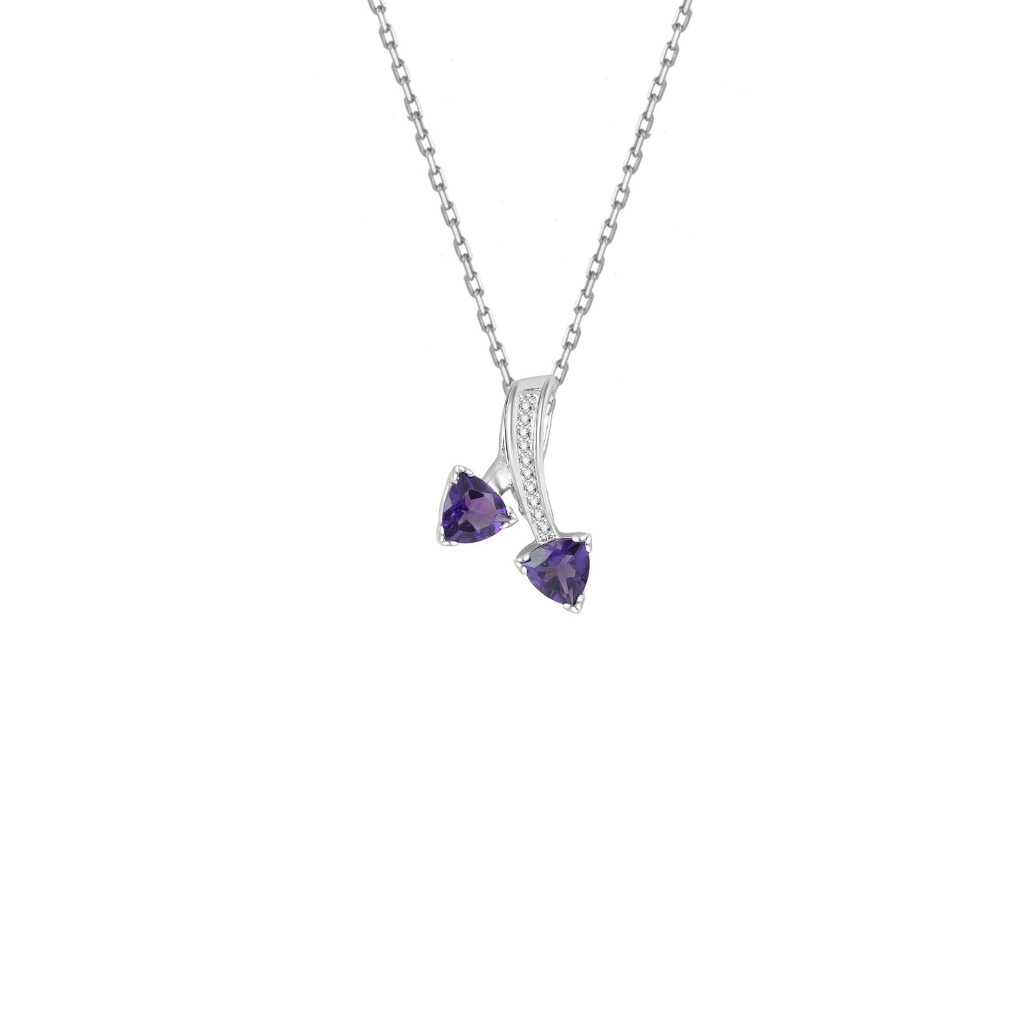 Violet Grace Dual Trillion Amethyst Pendant