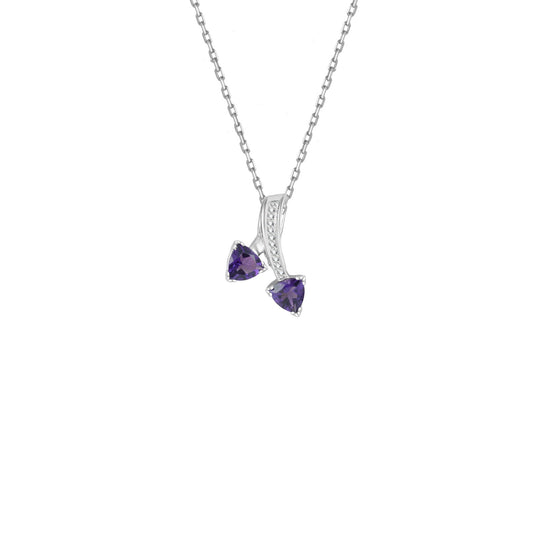 Violet Grace Dual Trillion Amethyst Pendant