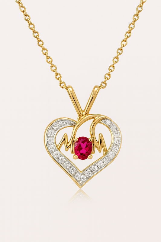 Ruby Heart-Cut Pendant
