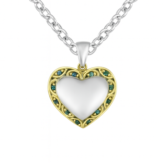 Heart-Style Round-Cut Gold Pendant