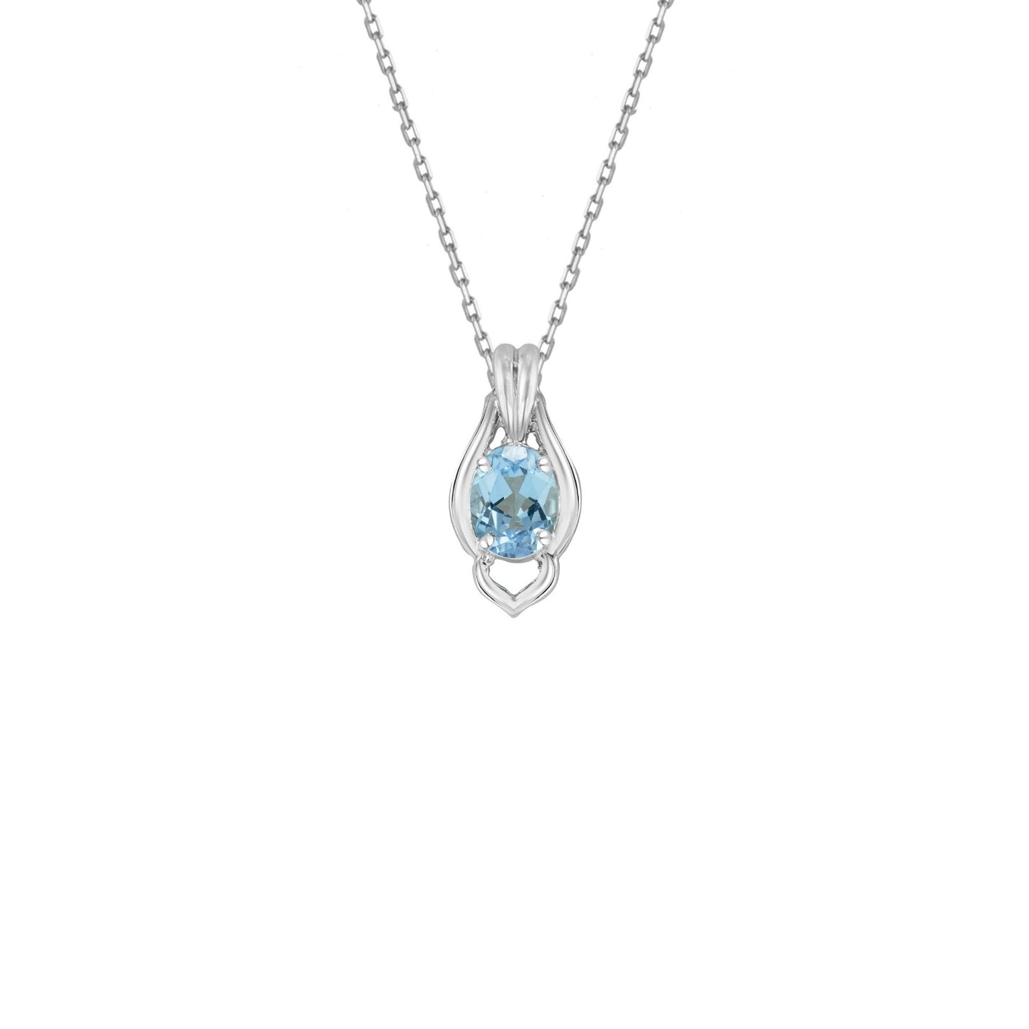 Sky Blue Topaz Heart Drop Pendant