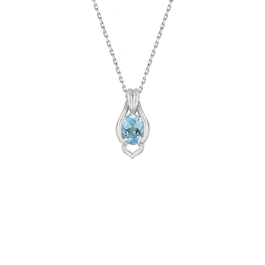 Sky Blue Topaz Heart Drop Pendant