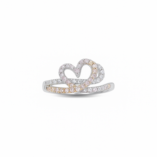 Open-Heart White Gold Ring