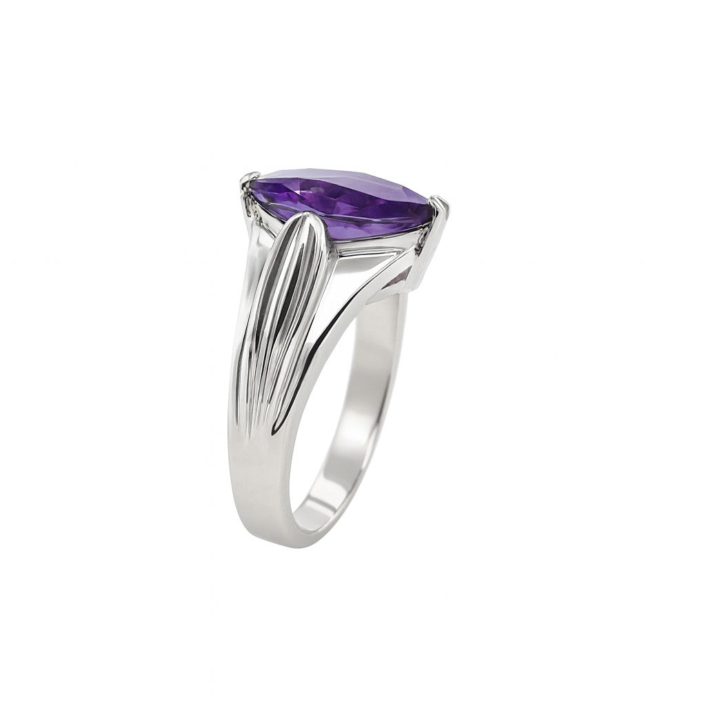 Amethyst Oval Cut Birthstone Gold Ring
