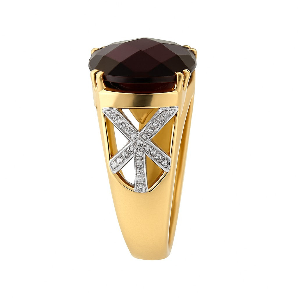 Garnet Cushion-Cut Birthstone Gold Ring
