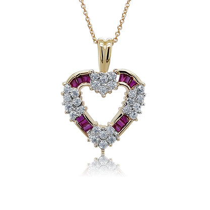 Gold Pendant Open Heart Design