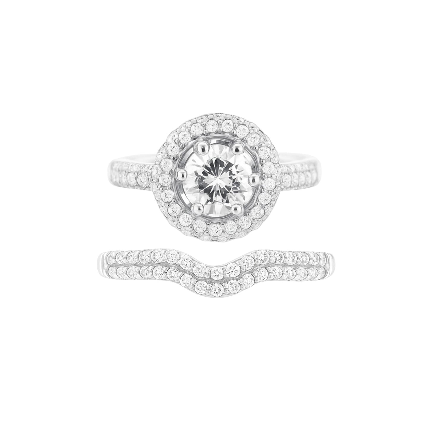 Engagement and Wedding Pave Set