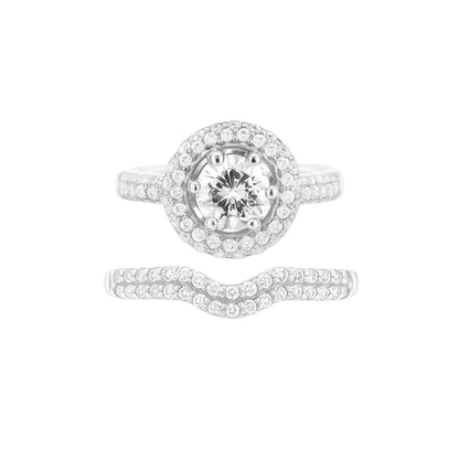 Engagement and Wedding Pave Set