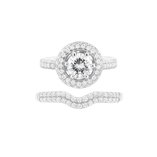 Engagement and Wedding Pave Set