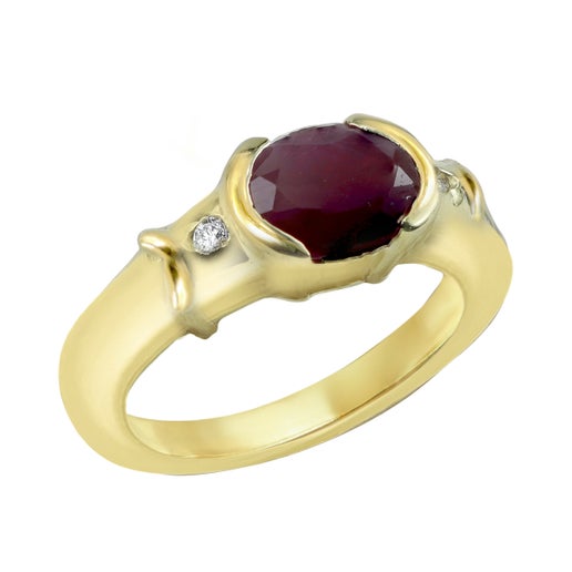 Fiery Ruby Embers Gold Ring