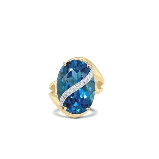 Luxe Topaz Dazzle Gold Ring