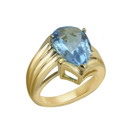 Azure Aurora Gold Birthstone Ring